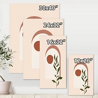 Designart - Abstract Geometrical Moon With Leaf III