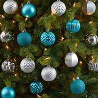 101ct. 2" Blue & Silver Shatterproof Ball Ornaments