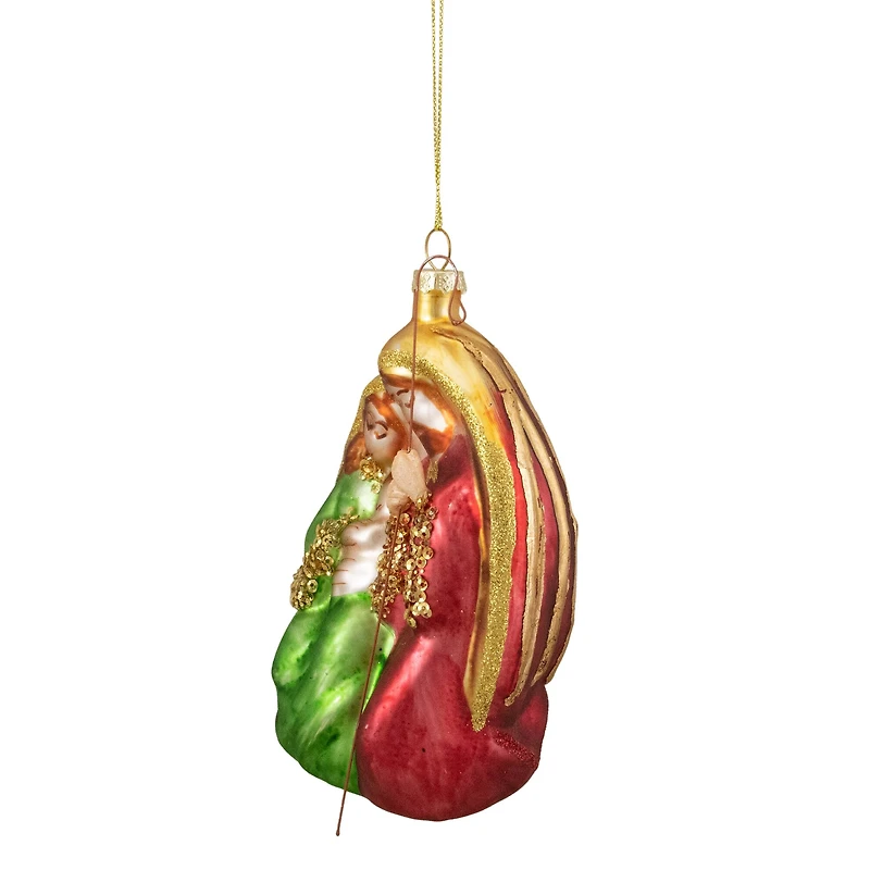 Holy Family Glass Nativity Ornament