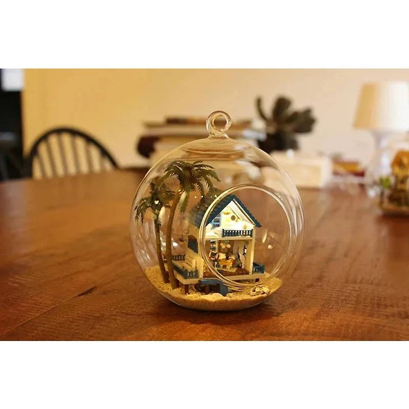 Wizardi Miniature Roombox Romantic Beach House Dollhouse Kit