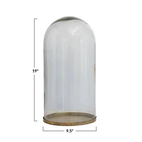 Hello Honey® 19" Decorative Glass Cloche with Metal Base