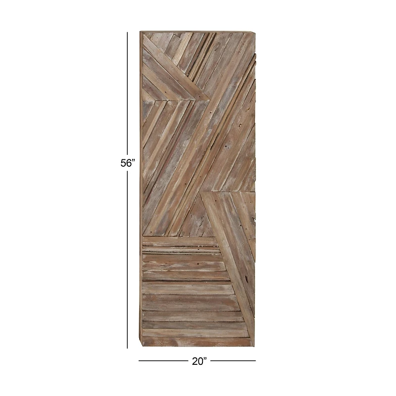 Blue Farmhouse Abstract Recycled Teak Wall Decor, 56" x 20"