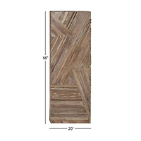 Blue Farmhouse Abstract Recycled Teak Wall Decor, 56" x 20"