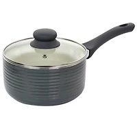 Oster Ridge Valley 2.5qt. Gray Nonstick Aluminum Saucepan with Lid