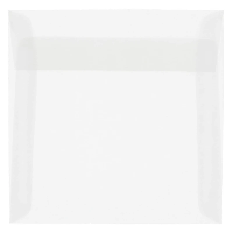 JAM Paper 8" x 8" Square Translucent Vellum Invitation Envelopes