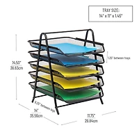 Mind Reader Network Collection Mesh Black 5-Tier Paper & File Desktop Organizer with File Folders
