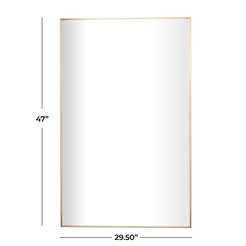 Gold Metal Glam Wall Mirror, 30" x 1" x 47"
