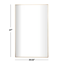 Gold Metal Glam Wall Mirror, 30" x 1" x 47"