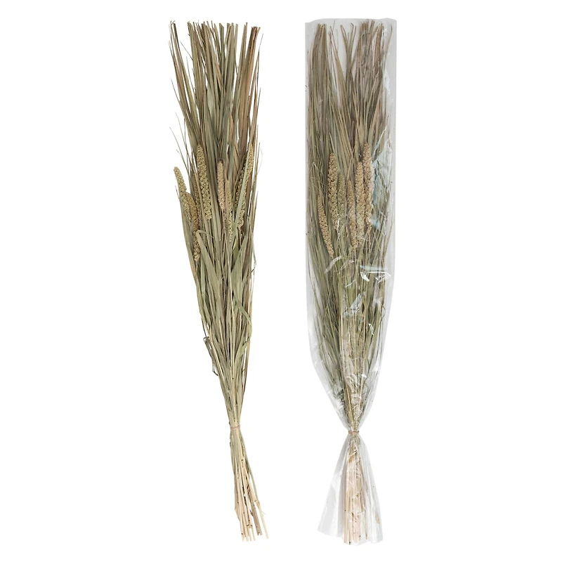 Hello Honey® 38" Dried Natural Canary Grass & Date Palm Bunch
