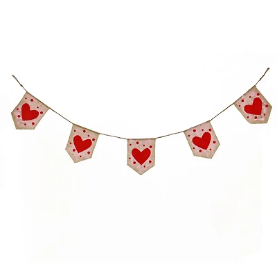 6ft. Red Hearts & Dots Valentine's Day Jute Garland