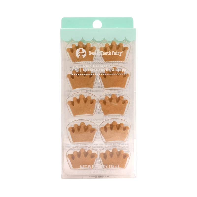 Sweet Tooth Fairy® Gold Crown Icing Decorations