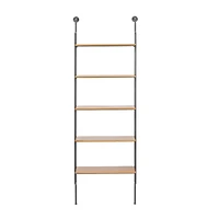 Brown Iron Industrial Wall Shelf, 71" x 23" x 12"