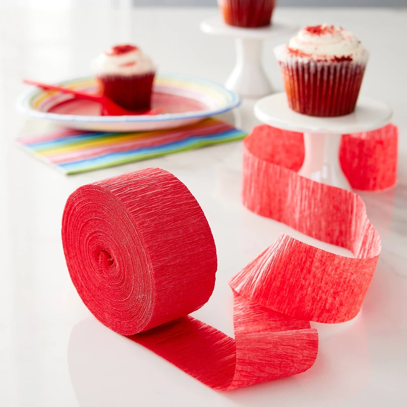 12 Pack: 81ft. Red Crepe Streamer by Celebrate It™