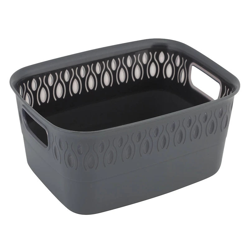 Kitchen Details Gray Gemstone Storage Tote Basket