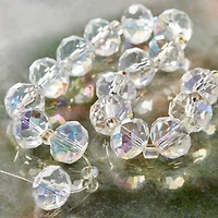 Crystal Faceted Glass Rondelle Beads, 12mm by Bead Landing™