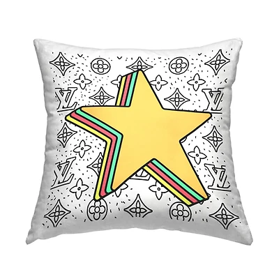 Stupell Industries Pop Style Star Symbol Glam Fashion Pattern Throw Pillow, 18" x 18"