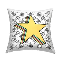 Stupell Industries Pop Style Star Symbol Glam Fashion Pattern Throw Pillow, 18" x 18"