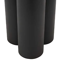 19.75" Black Metal Side End Accent Table with White Marble Tabletop