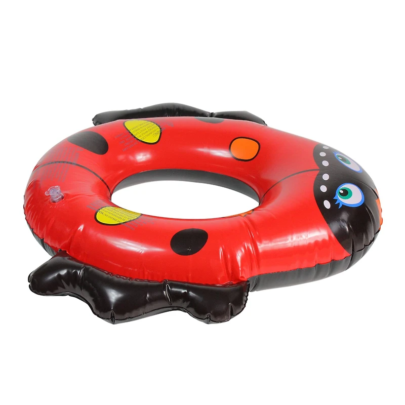 Swim Central 24" Inflatable Red & Black Ladybug Swim Ring Tube Pool Float
