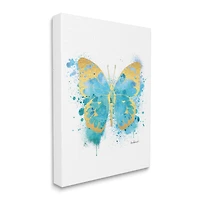 Stupell Industries Abstract Butterfly Turquoise Blue Paint Splatter Wall Art