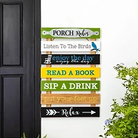 Glitzhome® 36" Rustic Wooden Porch Rules Sign