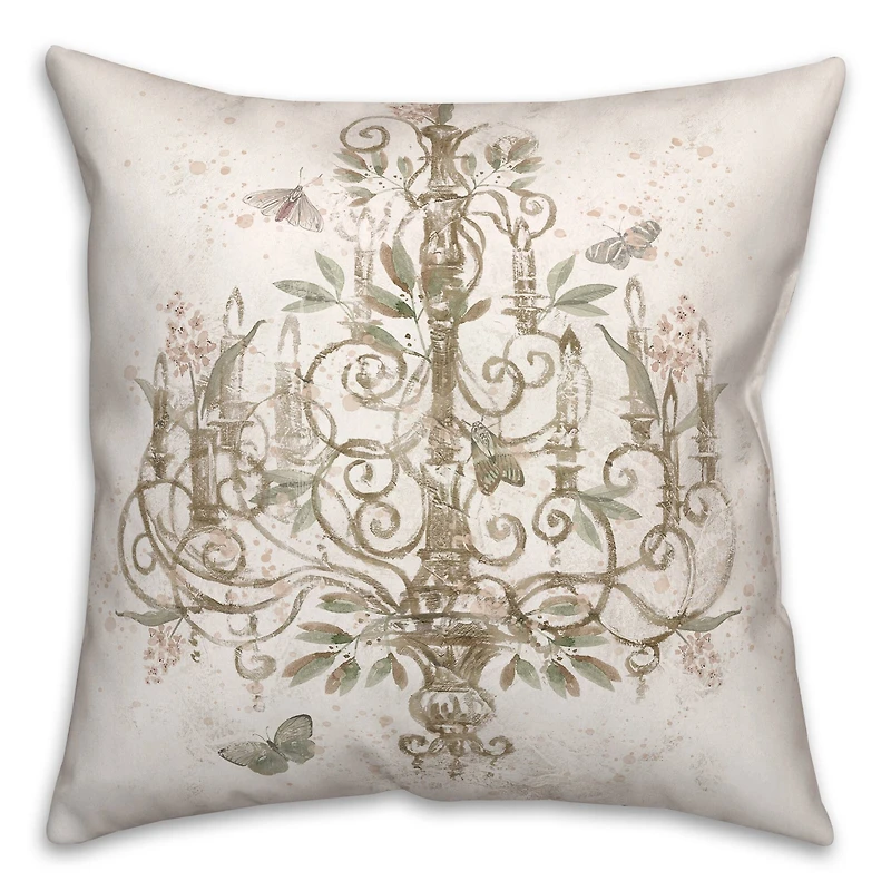 Blush Chandelier 18" x 18" Indoor/Outdoor Pillow