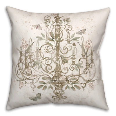 Blush Chandelier 18" x 18" Indoor/Outdoor Pillow