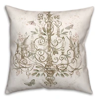 Blush Chandelier 18" x 18" Indoor/Outdoor Pillow