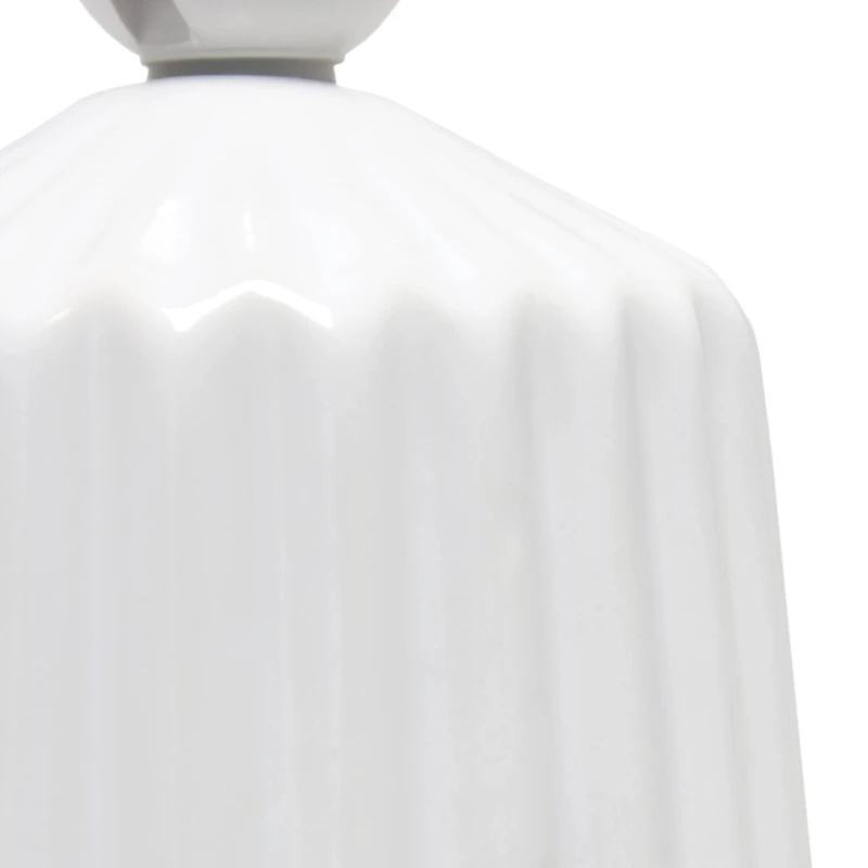 Simple Designs 17.4" Off White Pleated Base Table Lamp