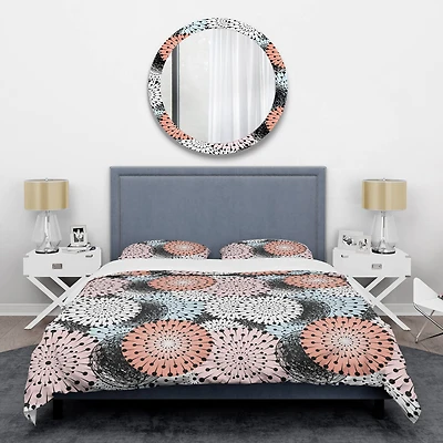 Designart 'Retro Abstract Flower Design I' Mid-Century Duvet Cover Set