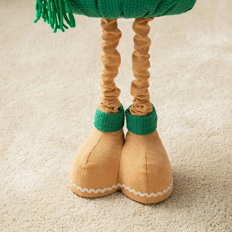 Glitzhome® 39" Telescopic Fabric Christmas Gingerbread Man Standing Décor