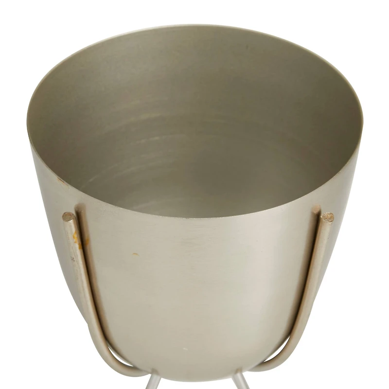 Silver Contemporary Planter, Set of 2" 7", 6"