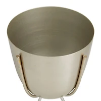 Silver Contemporary Planter, Set of 2" 7", 6"
