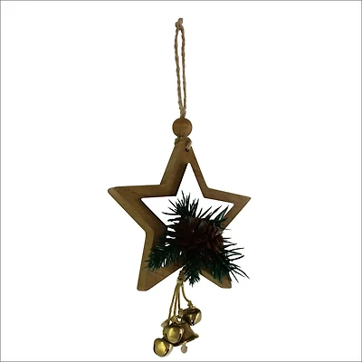 5" Star with Bells & Pine Ornament by Ashland®