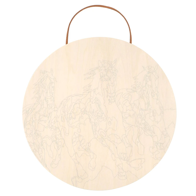 Horses Paint-by-Number Plywood Surface Kit by Artist's Loft®
