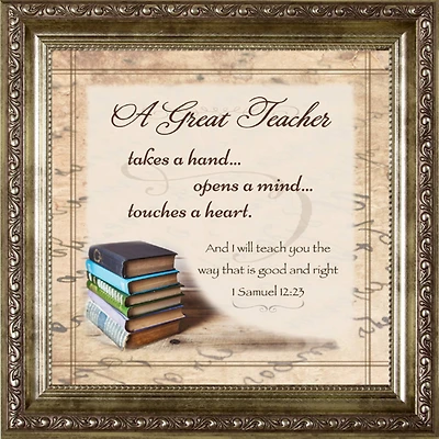 A Great Teacher Takes A Hand Framed Plaque with Easel