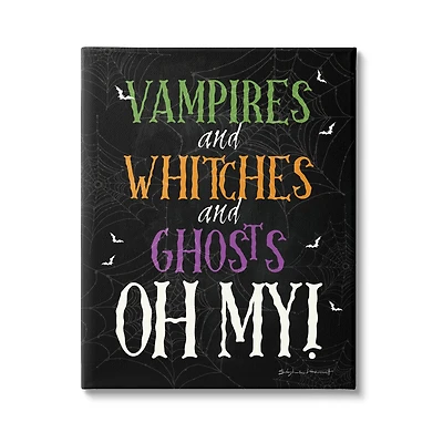 Stupell Industries Vampires Witches Ghosts Phrase Canvas Wall Art