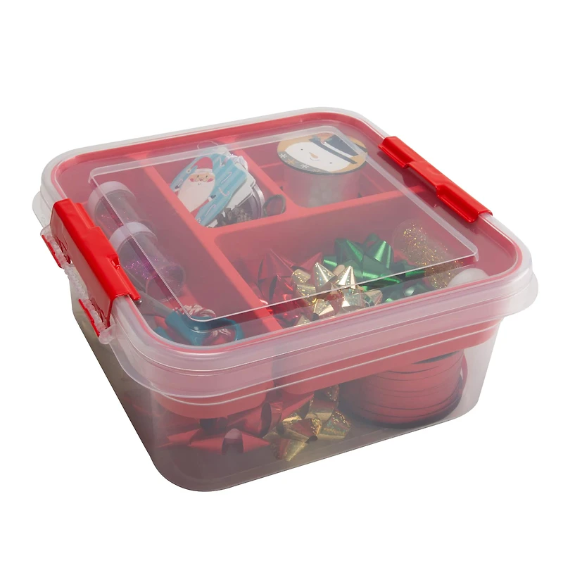 Simplify Red 2-Tier Gift Supply Storage Box