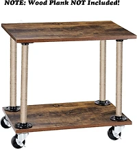 NEX™ Brown Industrial Pipe Metal Table Legs with Casters, 4ct.