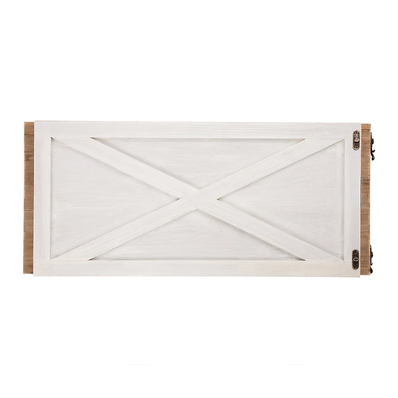 Glitzhome® 26" Washed White Wooden Tree Collar