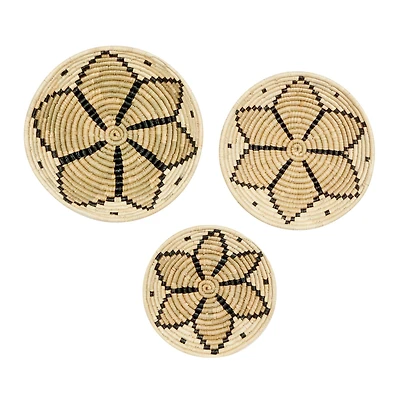 Set of 3 Brown Wood Boho Style Wall Decor 20", 18", 15"