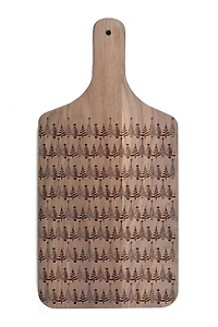 17" Christmas Tree Pattern Walnut Paddle Cutting Board