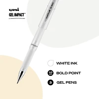 uniball™ GEL IMPACT 1mm White Gel Pens, 3ct.