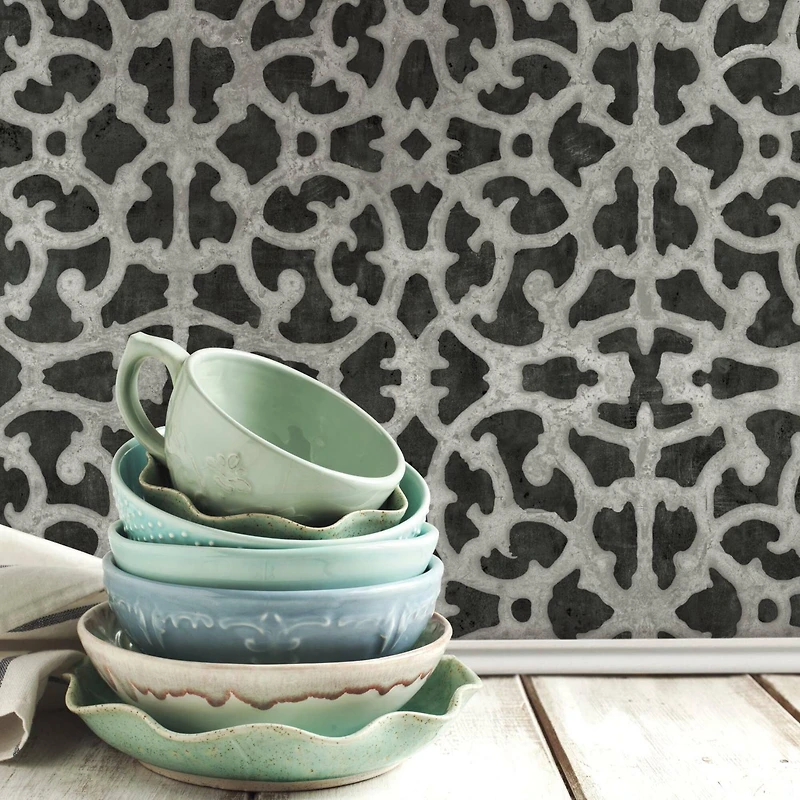 RoomMates Scroll Gate Peel & Stick Wallpaper