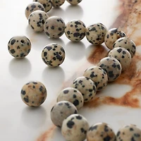 Black & White Dalmatian Jasper Round Beads by Bead Landing