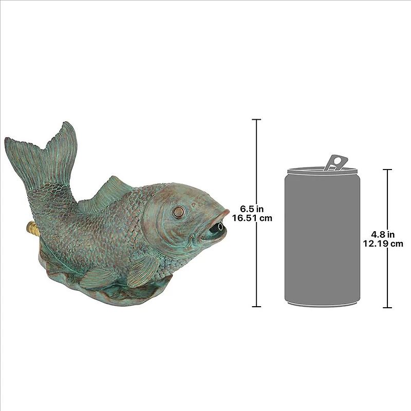 Design Toscano 10.5" Japanese Koi Piped Spitter Statue