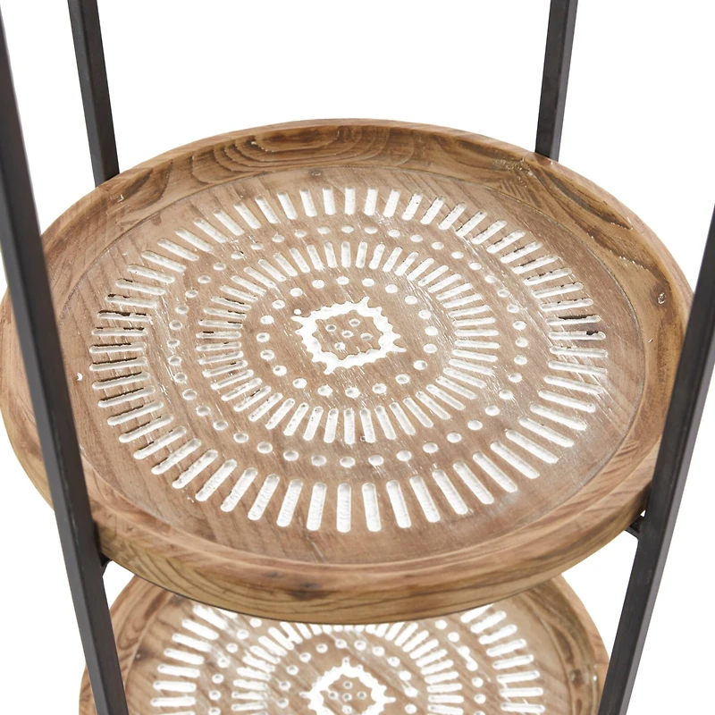 Brown Wood Traditional Shelving Unit 64" x 17" x 17"