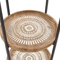 Brown Wood Traditional Shelving Unit 64" x 17" x 17"