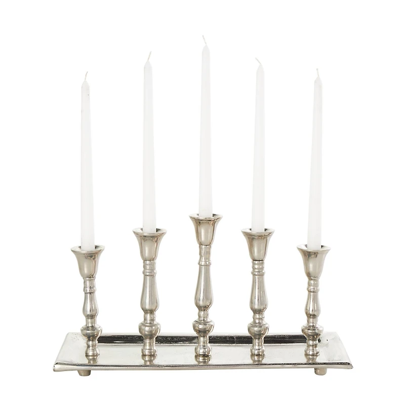 Aluminum 5 Candle Candelabra with Candle Plate