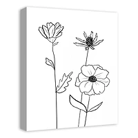 Simple Floral Drawing Canvas Wall Art